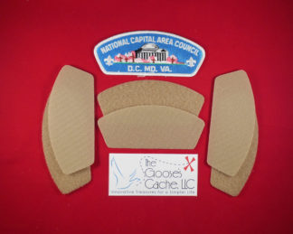 Tan Sew-on VELCRO® Brand Set for Attaching Patches to Scouts BSA Shirts 